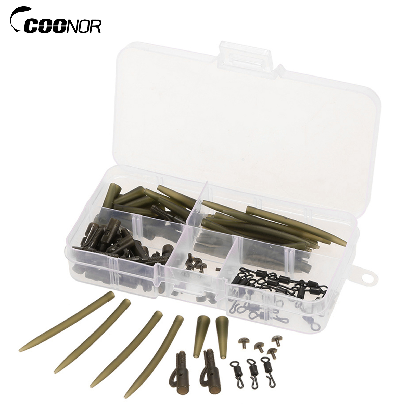 COONOR Mangas de pesca 100 pcs Clips de goma Tubos de cola Seguridad