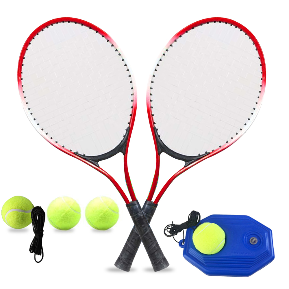 thumbnail image 1 of REGAIL Raqueta de tenis, con pelota de tenis pelota de tenis de tenis de niños de tenis de tenis Kit de tenis con bolas rojas (2 piezas con 1 juego de tenis de 4 de tenis de tenis con 2 piezas de, 1 of 8