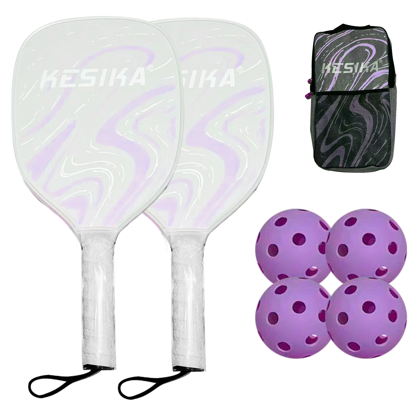 thumbnail image 1 of KESIKA Traje de pepinillos, set de pepinillos de 2 y juego de pelotas de 2 y 4 con bolas de 2 paletas de 4 S bolas Mewmewcat Qisuo, 1 of 8