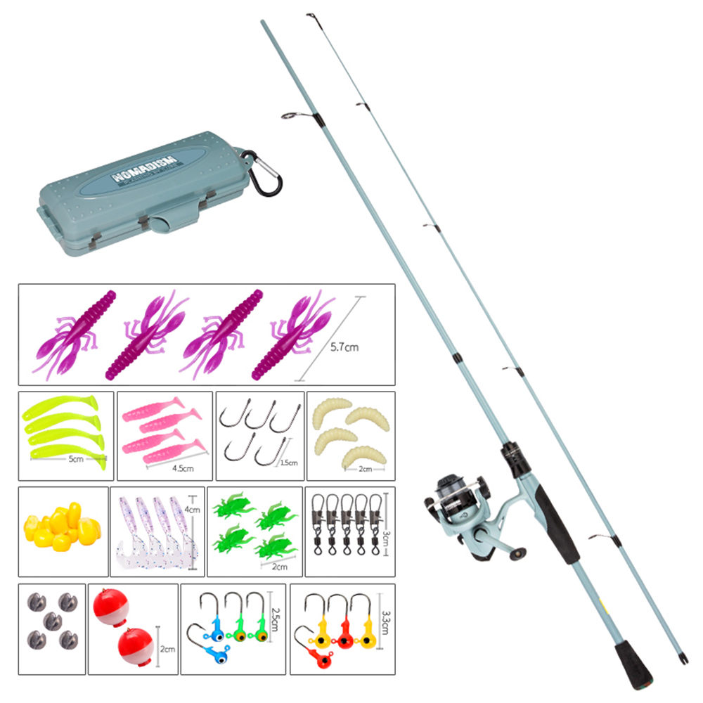 thumbnail image 1 of Barras de pesca NOMADISM Vara de Carbono 1.82m 5.2 con carrete y kit de accesorios, 1 of 8