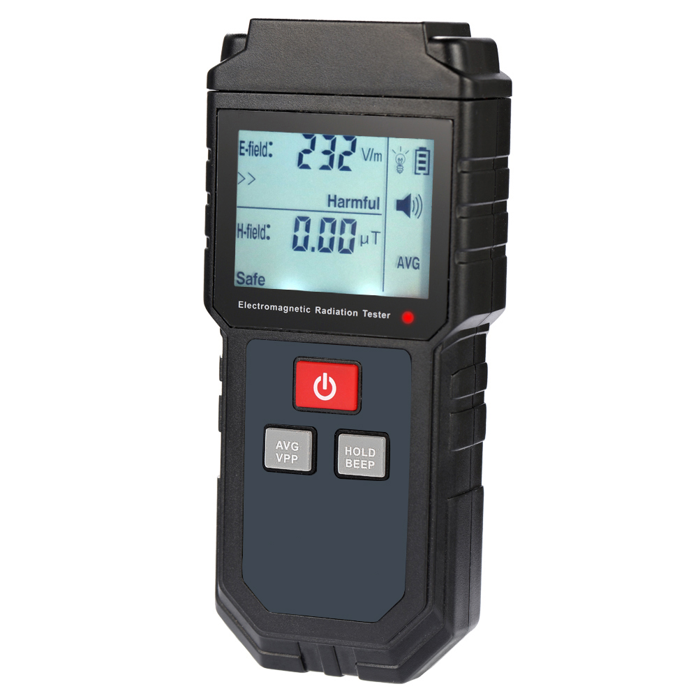 Portable Handheld Digital LCD Electromagnetic Radiation Tester Electric Field Magnetic Field Dosimeter Detector with Sound and Light Alarm - ShopShipShake