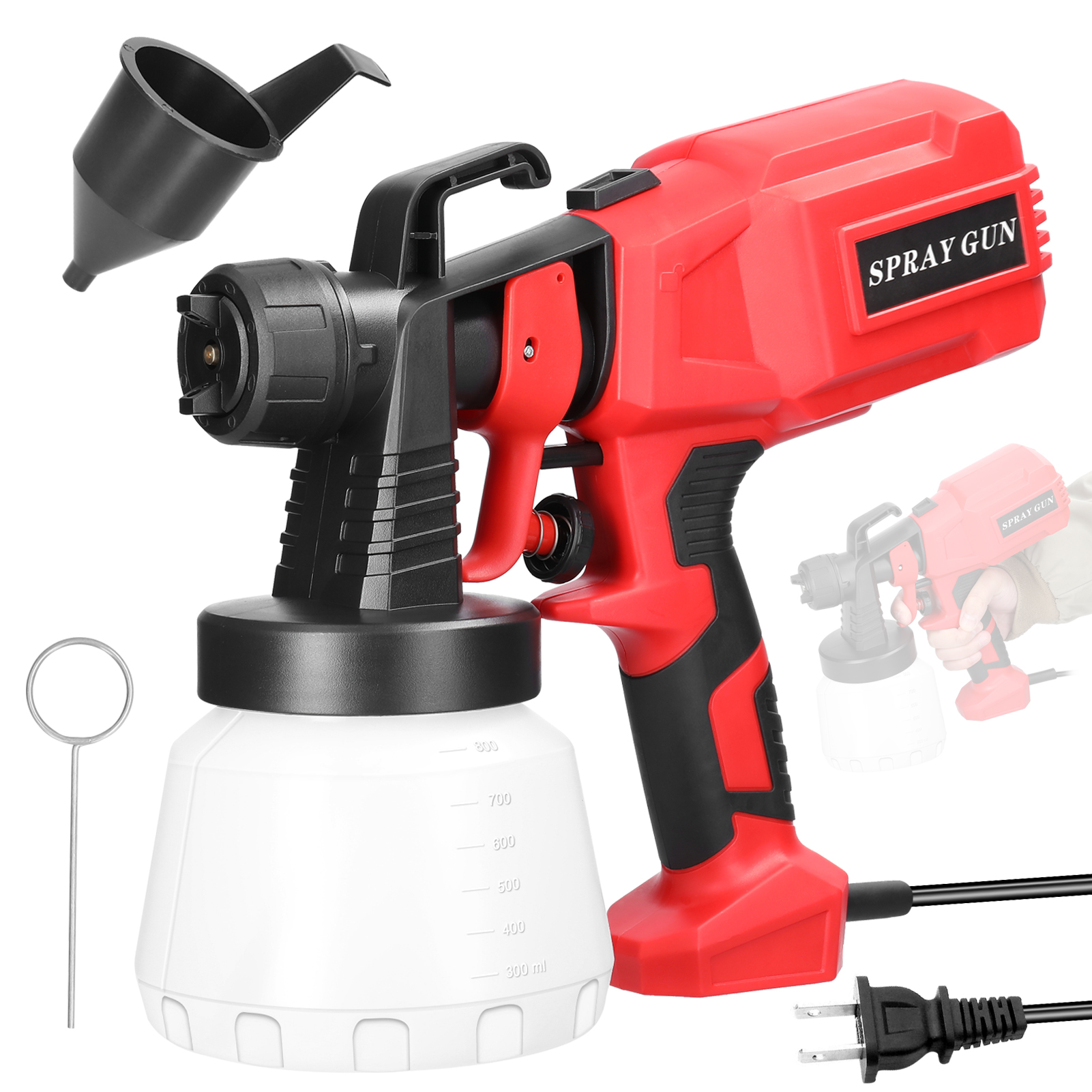 Electric Paint Spraying Machine 800ml Large Capacity Paint Bottle Detachable Multifunctional High Pressure Paint Sprayer - ShopShipShake