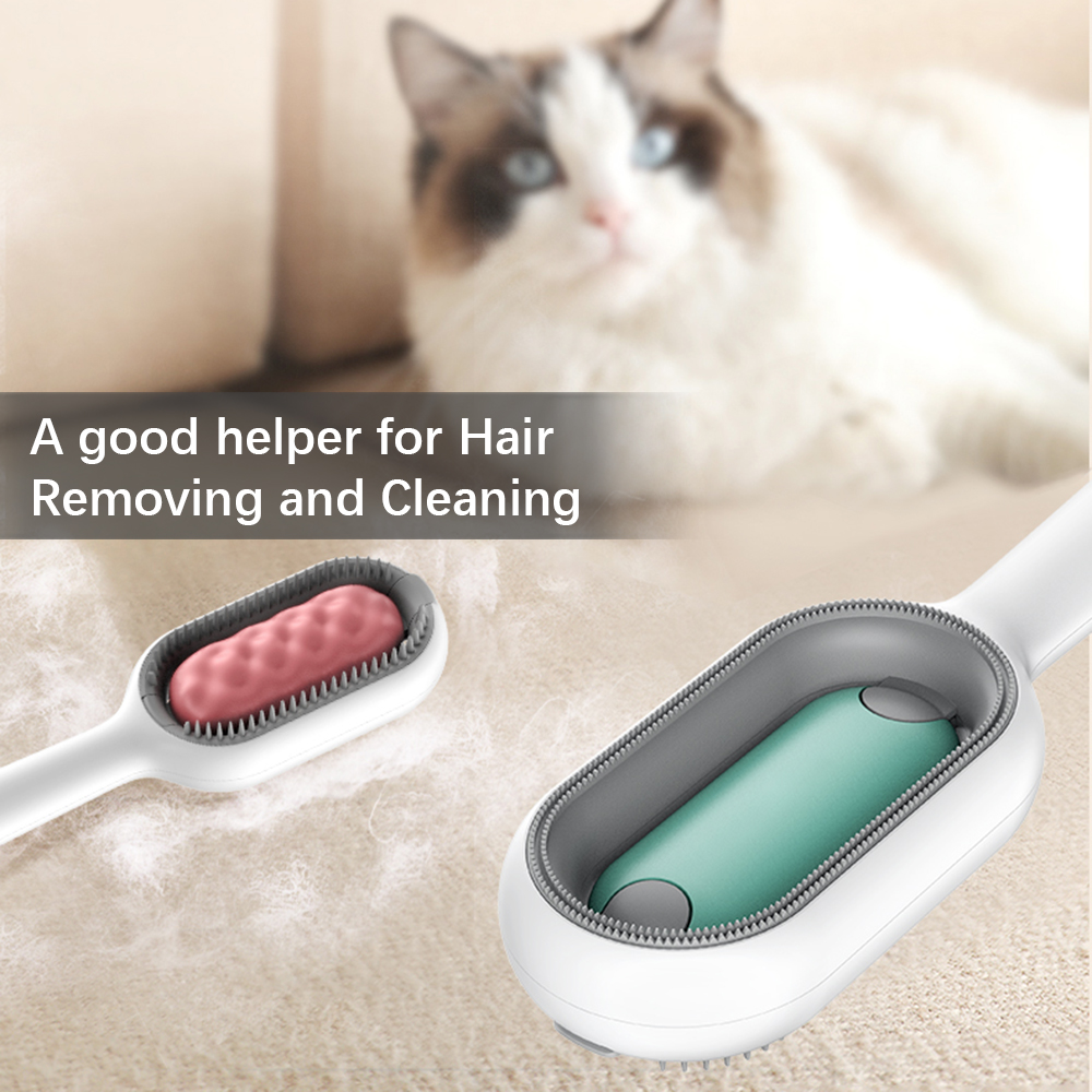 4 in 1 Upgraded Pet Cleaning Hair Removal Comb with 10PCS Wipes Pet Hair Remover Cat and Dog hair Remover Pet Knots Remover Pet Brush for Grooming Massaging and Removing Loose Hair-Green Short Hair