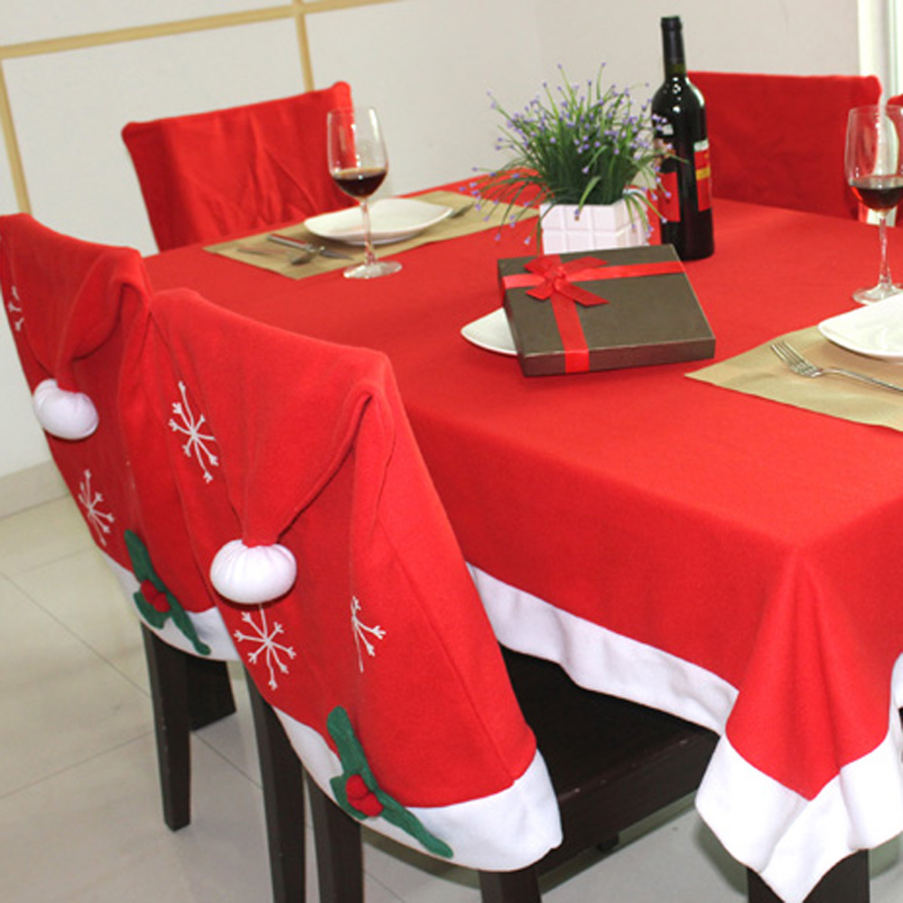 Christmas Red Table Cloth 184 * 128cm Household Festival Dinner Decor Tablecloth Party Decoration