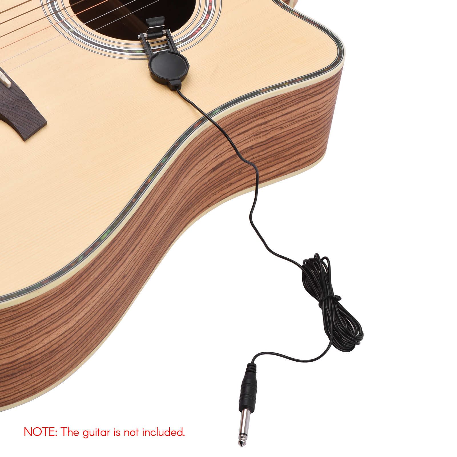 Clip-on Instrument Pickup Guitar Pick-up Mini Transducer with 1/4 Inch Connector 2.4M Cable for Acoustic Guitar Violin Mandolin Ukulele