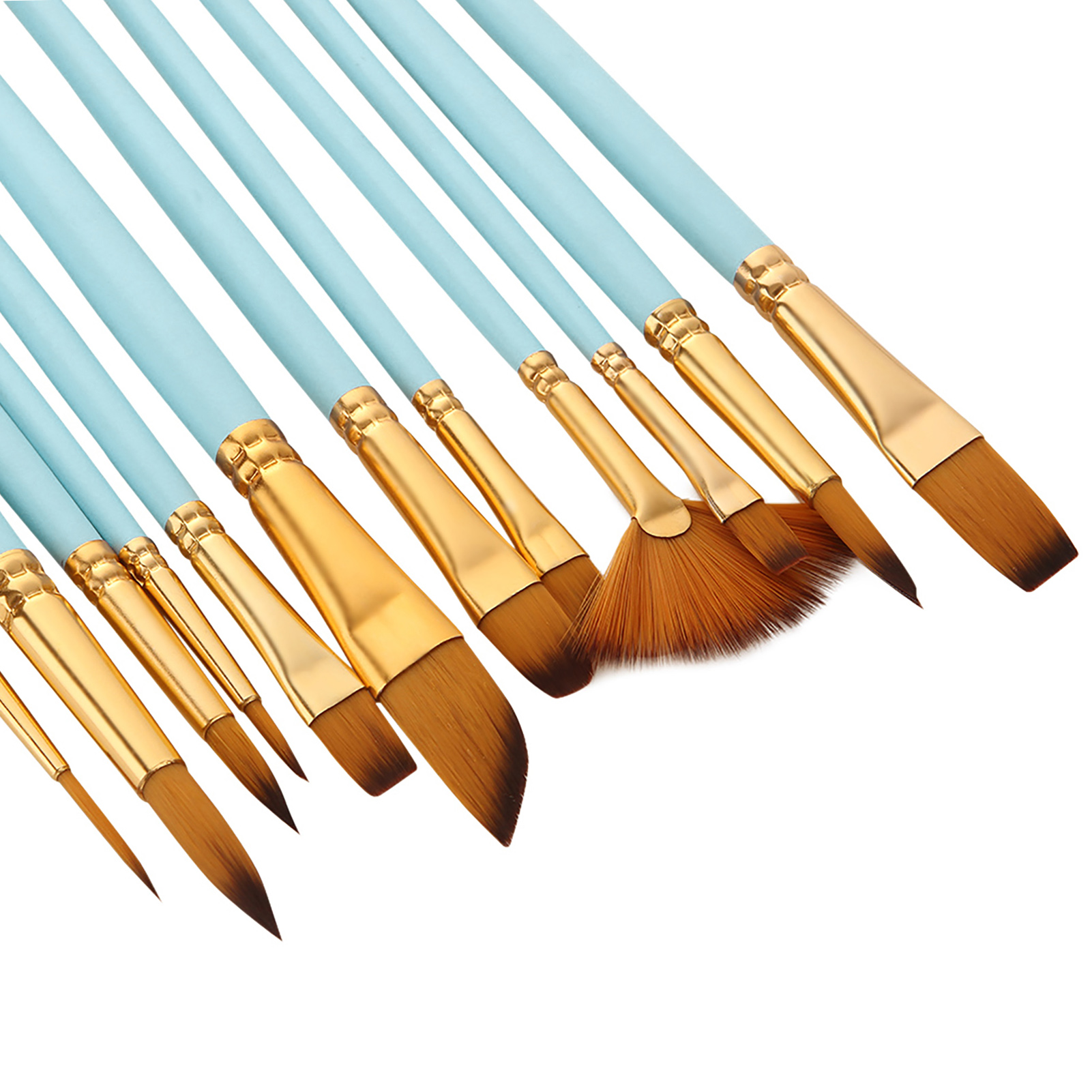 12Pcs Fine Detail Paint Brush Set Double Color Taklon Hair Paintbrushes for Miniature Acrylic Oil Watercolor Painting Beginner Student Artist Drawing Kits