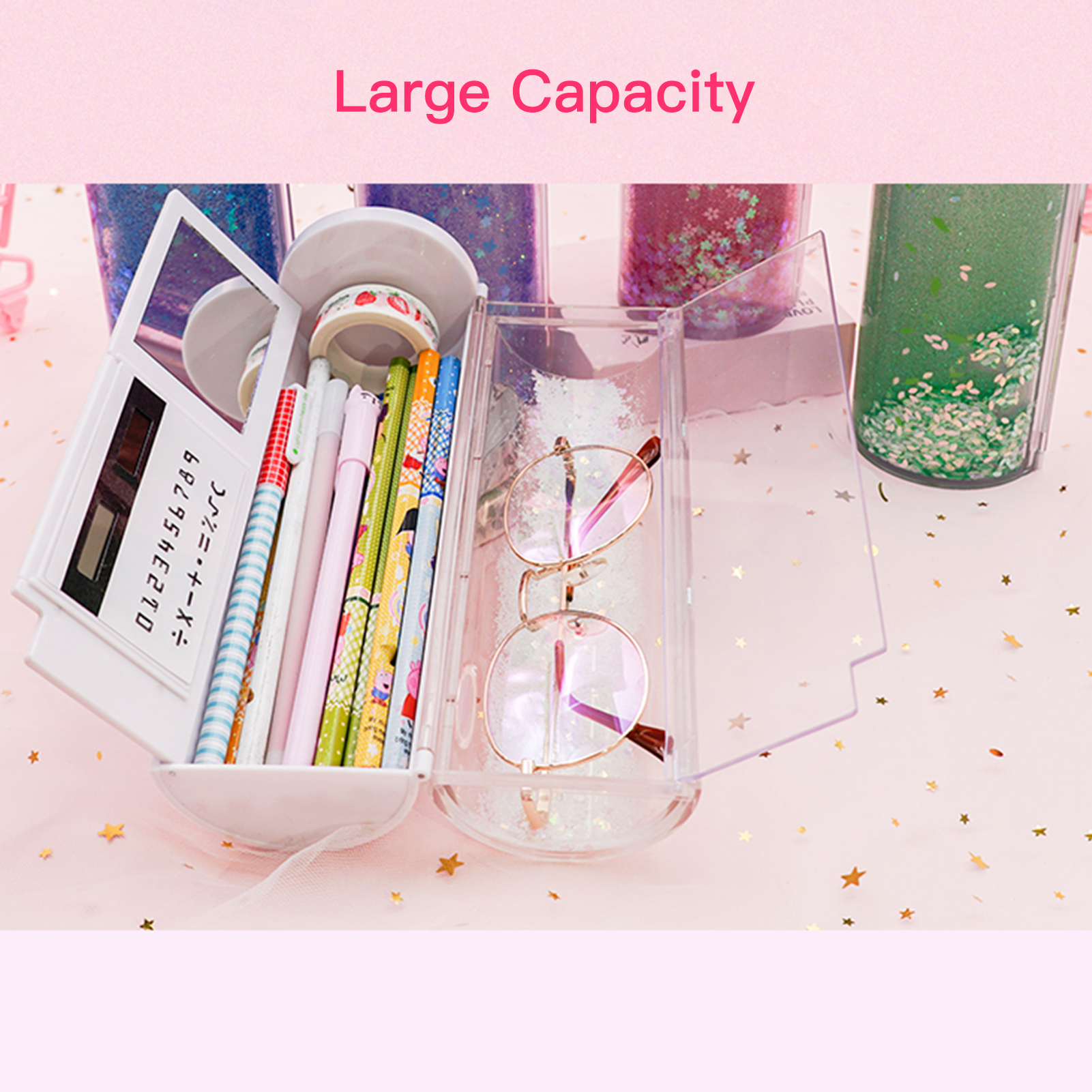 NBX Pencil Cases Multifunctional Standing Quicksand Pencil Case