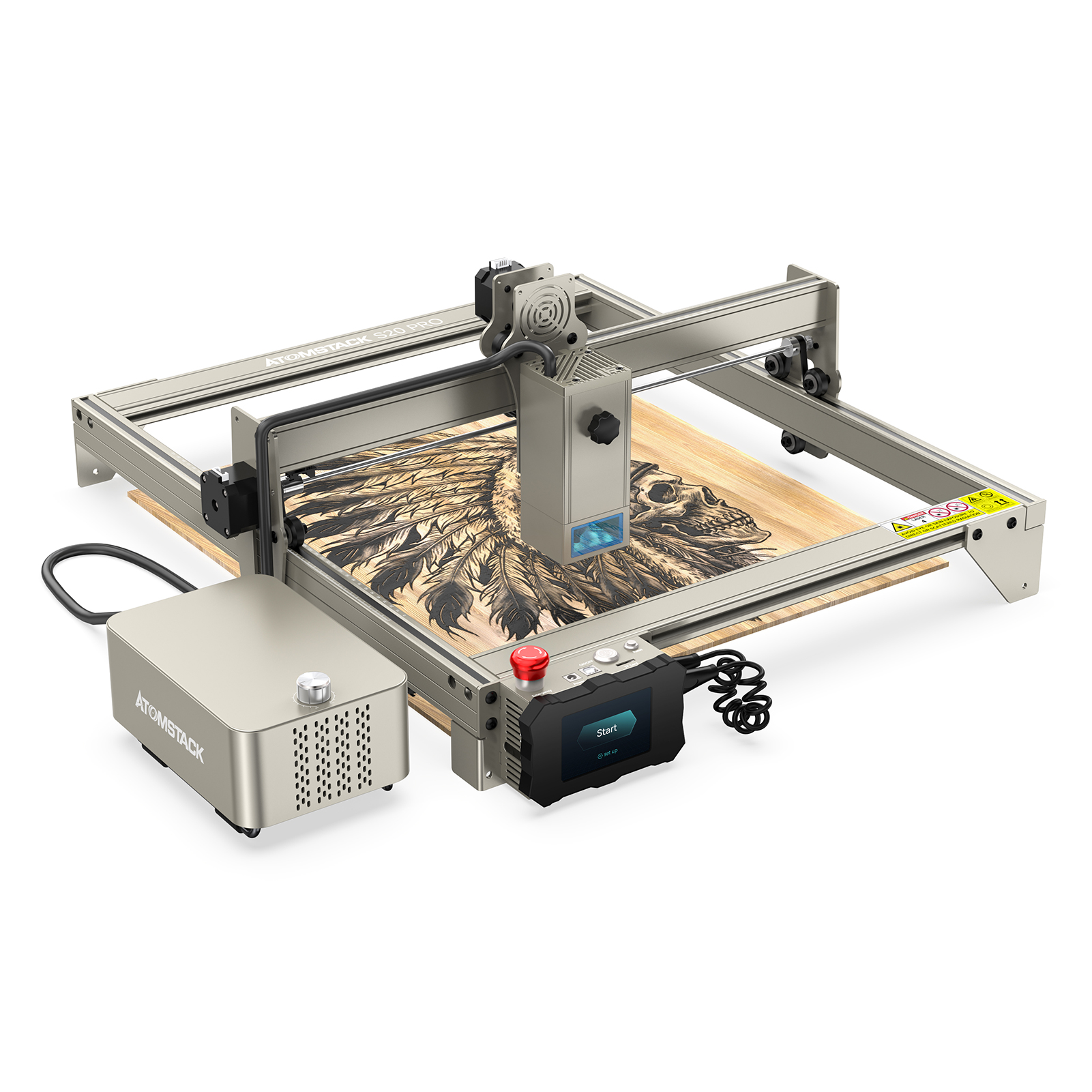 ATOMSTACK S20 Pro Laser Engraving Cutting Machine 20W Laser Power 400x400mm Fixed-Focus Ultra-thin Laser High-Energy Support 12-15mm Solid Wood Board Quick Assembly Aluminum Alloy Structure for Wood Metal 304 Stainless Steel Engraving - ShopShipShake