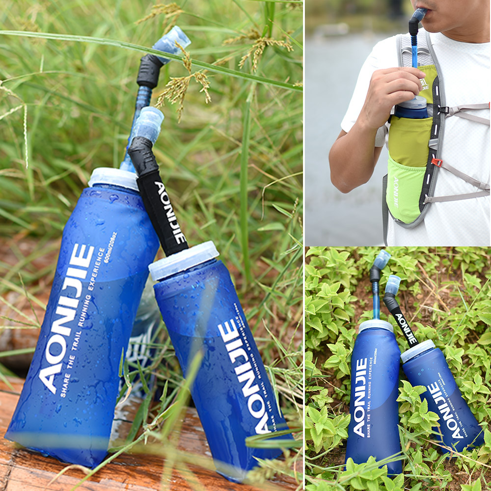 Collapsible BPA Free Soft Running Water Bottle Soft Flask Hydration