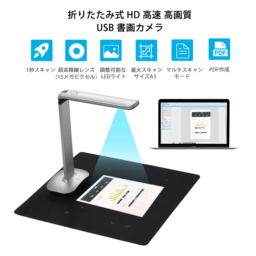 Livre Aibecy F50 HD haute vitesse pliable USB Livre Image Document