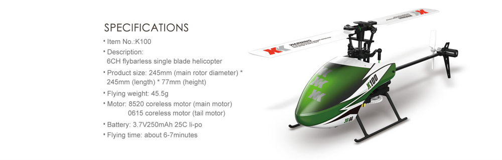 XK Falcon K100-B 6CH 3D 6G System BNF RC Helicopter
