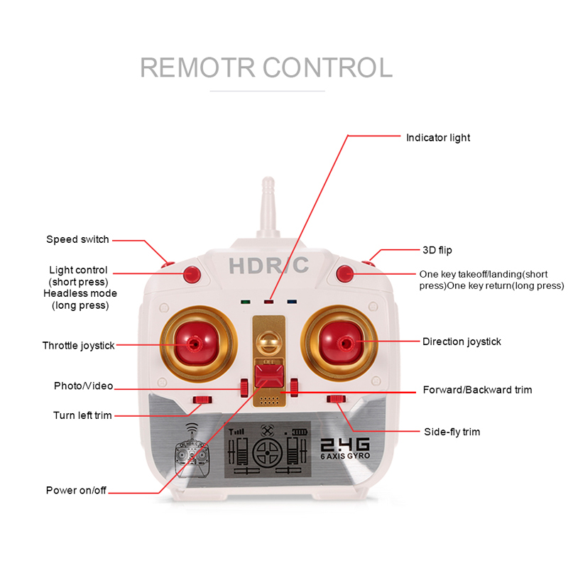 red HDRC HD5H 2.4G 1080P Camera FPV Wifi Altitude Hold RC Quadcopter