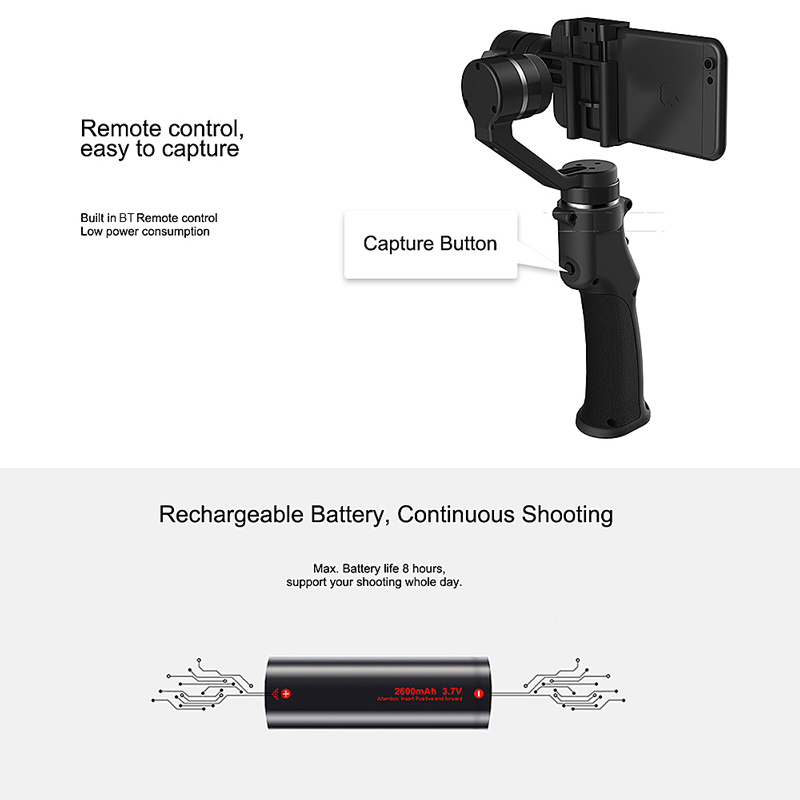 3-Axis Handheld Stabilizer FUNSNAP CAPTURE + Free Case - iDrones.Ro