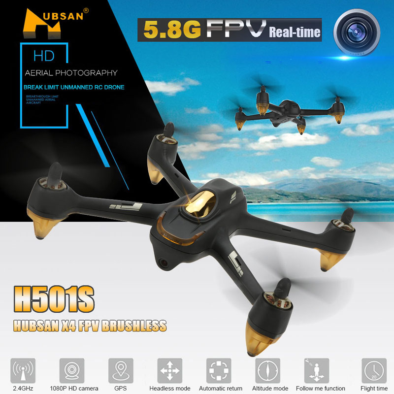 Hubsan H501S S X4 FPV Drone 5.8G Brushless 1080P GPS Black 2.4G Quadcopter RTF 