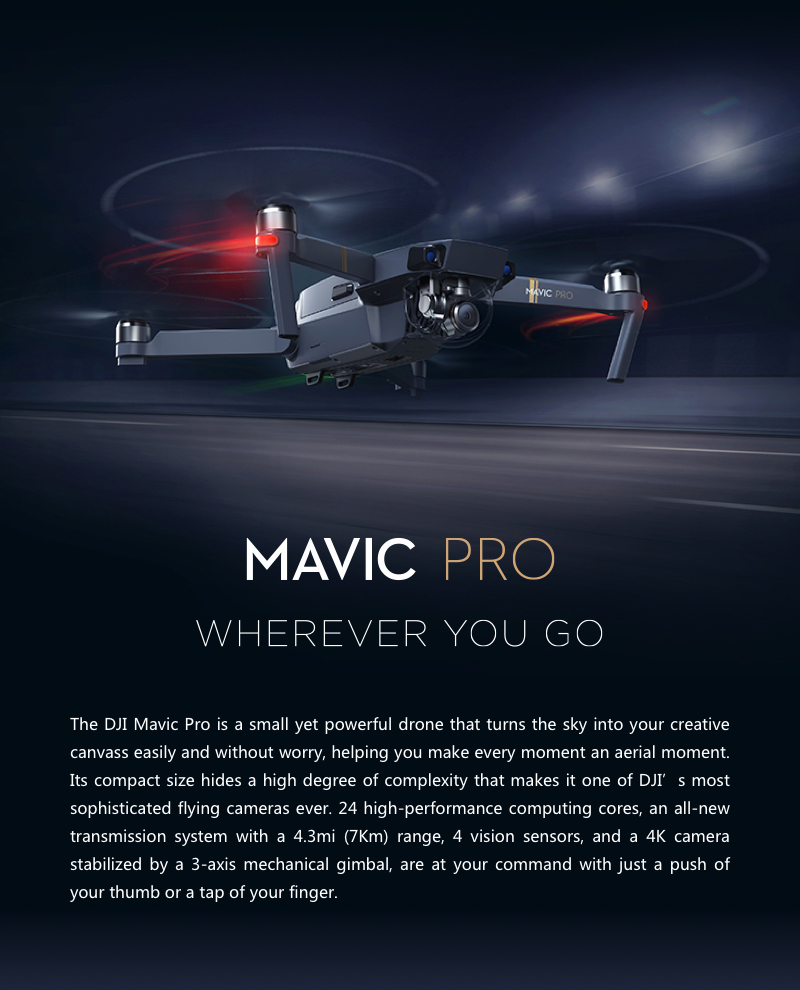 $300 OFF DJI Mavic Pro Foldable Obstacle Avoidance FPV RC Quadcopter,free shipping $899(Code:TTMAVIC300) from TOMTOP Technology Co., Ltd