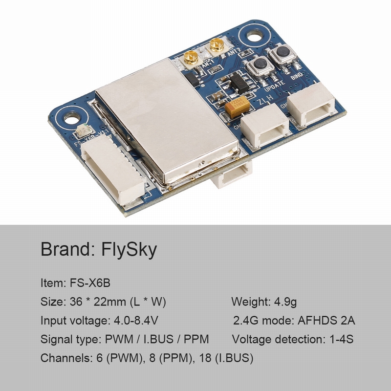 Flysky Fs X6b 2 4g Pwm Ppm I Bus Receiver For Fpv Racing Quadcopter Fs I6x Fs I4 Fs I6 Fs I6s Transmitter Rcmoment Com