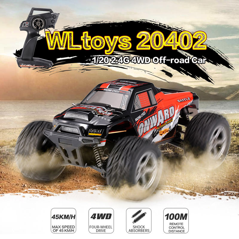 Get $4 Off For WLtoys 20402 1/20 2.4G 4WD Off-road Car Electric Cross-country Vehicle RC Crawler RTR with code EJ9222 Only $55.99 +free shipping from RCMOMENT