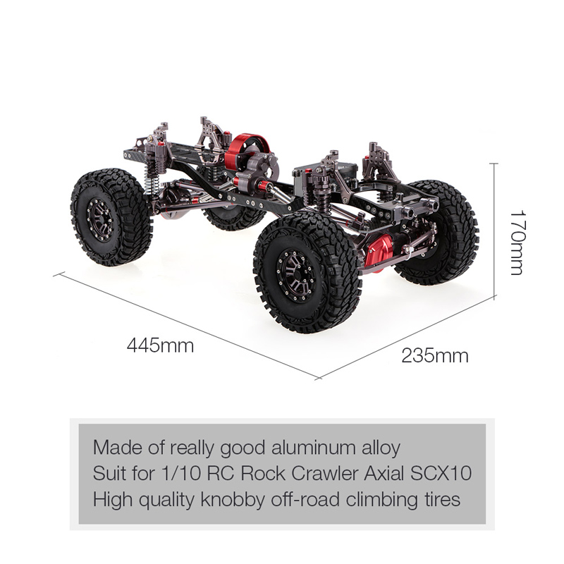 Get $20 off For 1/10 Cool Racing CNC Aluminum and Carbon Frame AXIAL SCX10 Chassis 313mm Wheelbase Gun Metal with code EJ9308 Only $259.99 +free shipping from RCMOMENT
