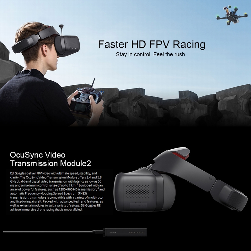 Get 60.99$ off for DJI GOGGLES RACING EDITION Dual 1080P HD 2.4/5.8GHz FPV Monitor for Mavic Pro Spark Phantom Inspire from RCMOMENT