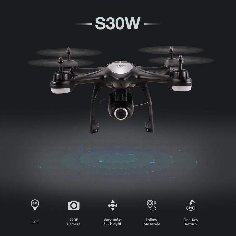 Drona SJRC S30W GPS Folow Me camera 1080p cu transmisie live pe telefon